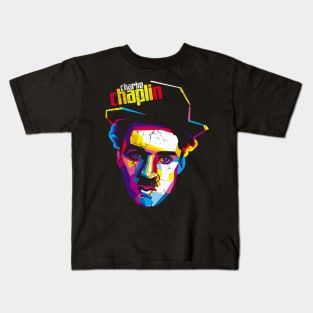 CHARLIE CHAPLIN WPAP ART Kids T-Shirt